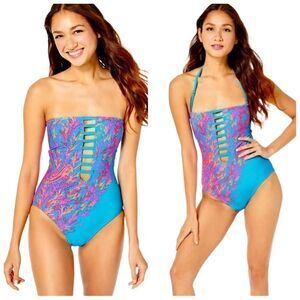 Lilly Pulitzer Teslee One Piece Swimsuit in Turquoise Oasis Size 0